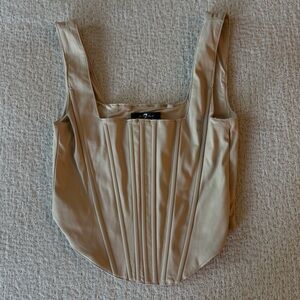 7 For All Mankind Beige Structured Corset Tank